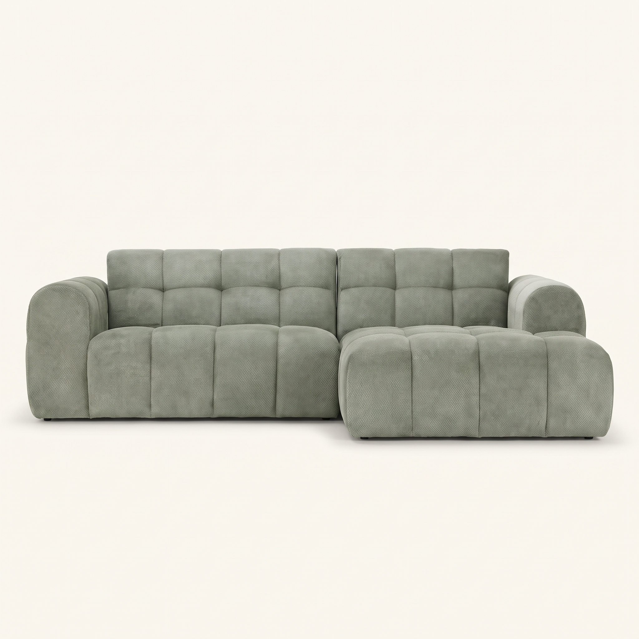 Bubble Sectional in Sage, chaise facing right