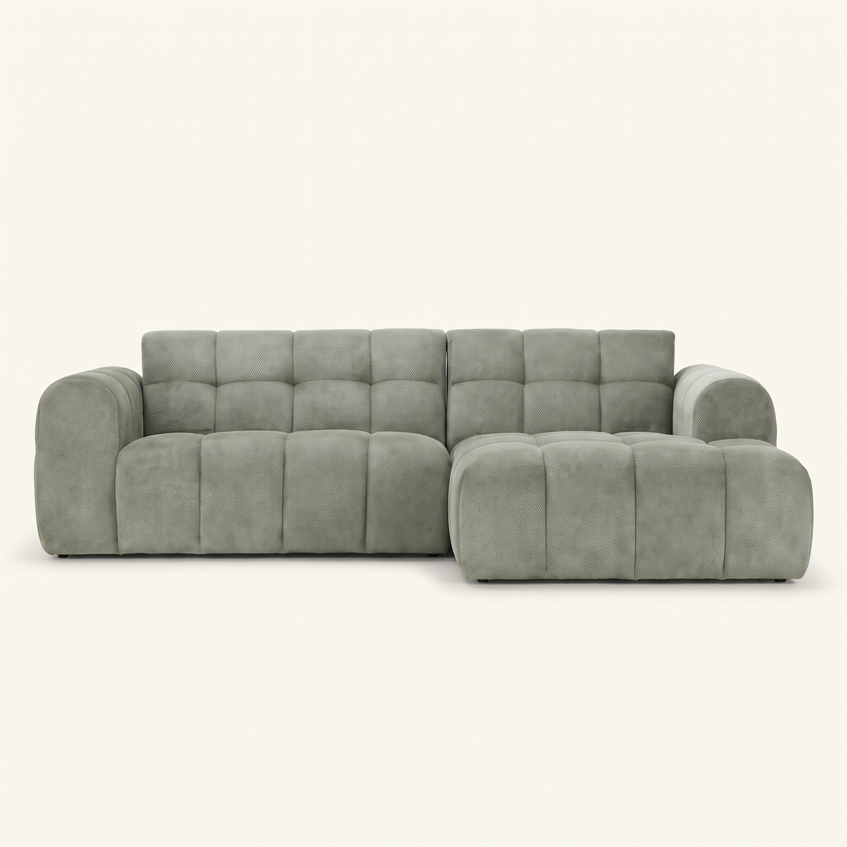 Bubble Sectional in Sage, chaise facing right