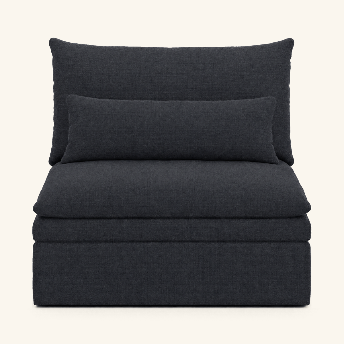 Kahala Armless — Charcoal — front view