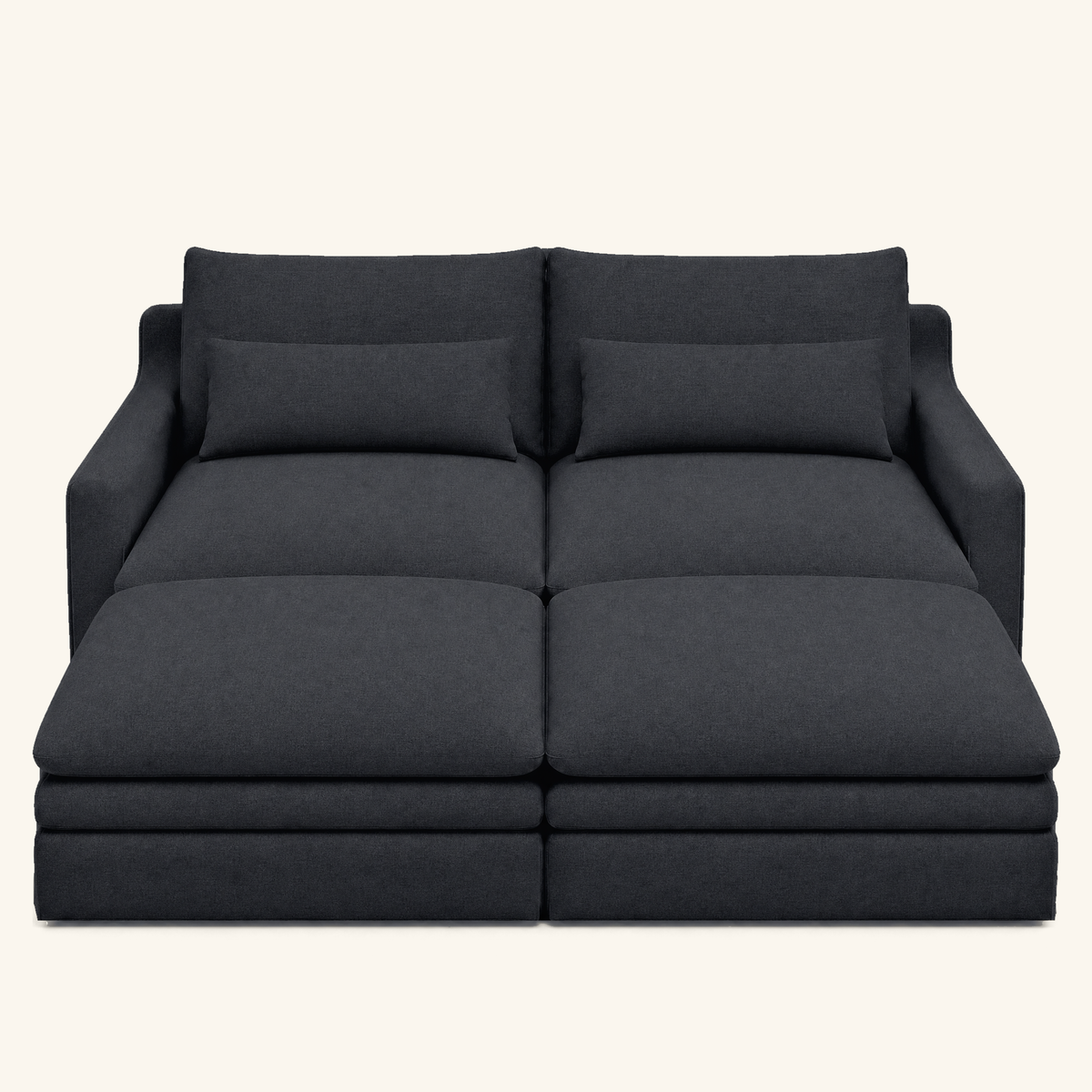 Kahala Daybed — Charcoal — 86.6 inch — front view