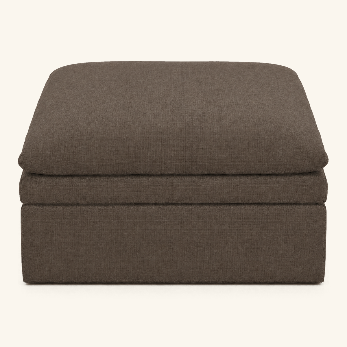 Kahala Ottoman — Brown — front view