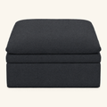 Kahala Ottoman — Charcoal — front view