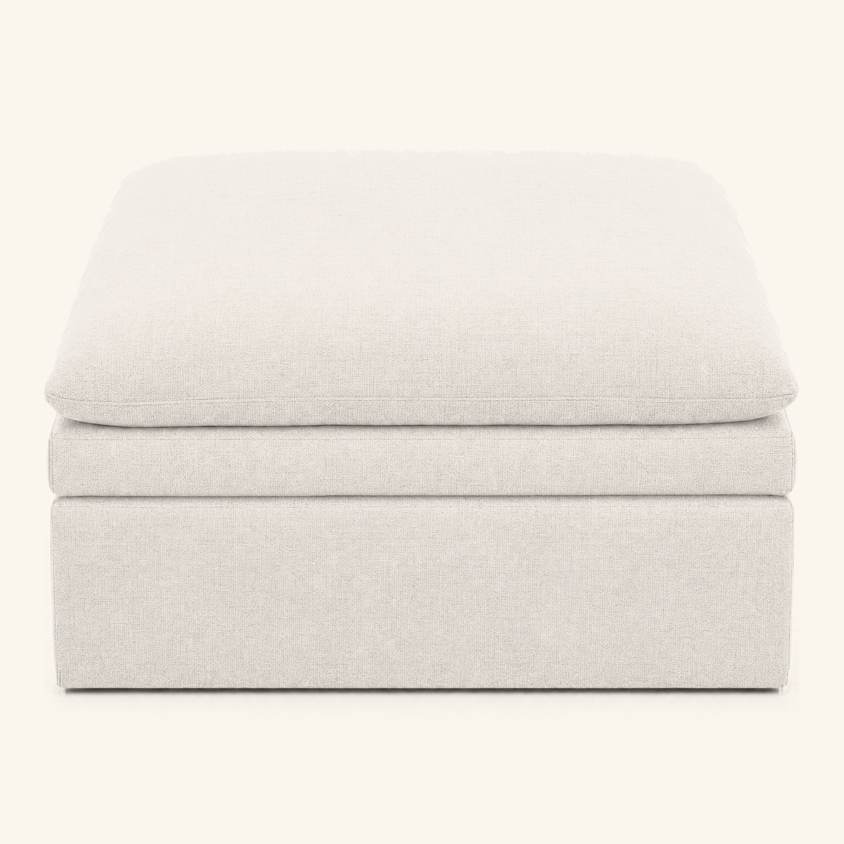 Kahala Ottoman — White — front view