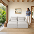 Kahala Daybed — Sand / 86.6 inch — front staged in a Hawaiian home — KAH-DAY-2-S