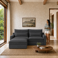 Kahala Sectional — Charcoal / 86.6 inch — front staged in a Hawaiian home — KAH-SEC-2-B