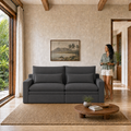Kahala Sofa — Charcoal / 86.6 inch — front staged in a Hawaiian home — KAH-SOF-2-B