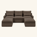 Kahala U Sectional — Brown — 129.9 inch — front view