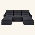 Kahala U Sectional — Charcoal — 129.9 inch — front view