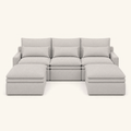 Kahala U Sectional — Sand — 129.9 inch — front view