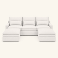 Kahala U Sectional — White — 129.9 inch — front view