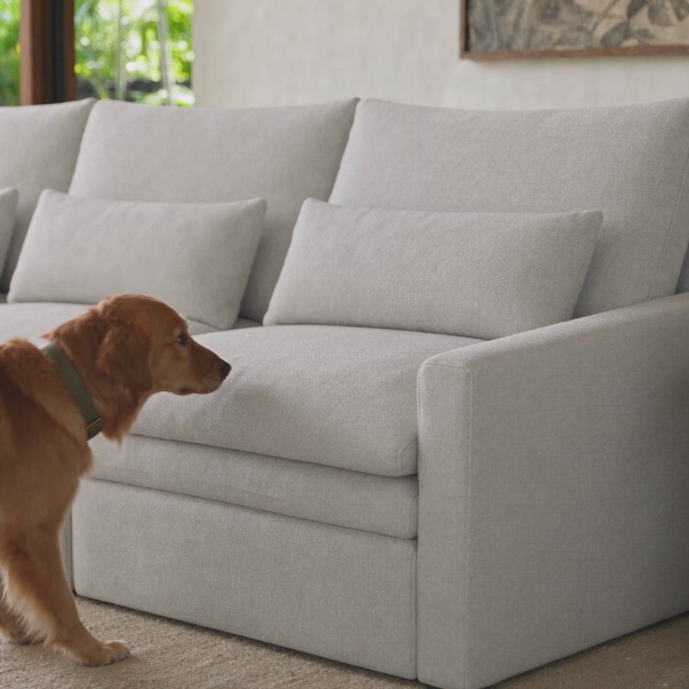 Kahala pet lifestyle — illustrative scene, shown in Sand; not a scratch-resistance demonstration