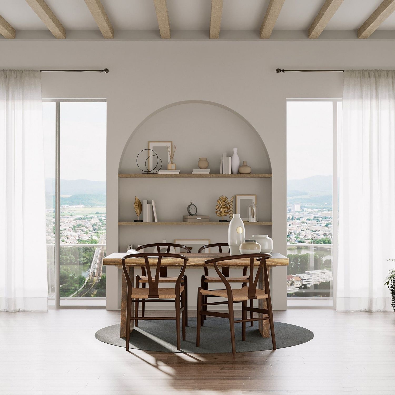 Bali Resort Style Round Solid Hardwood Timber Dining Table, 120cm Dia x 76cmH (RRP $799)