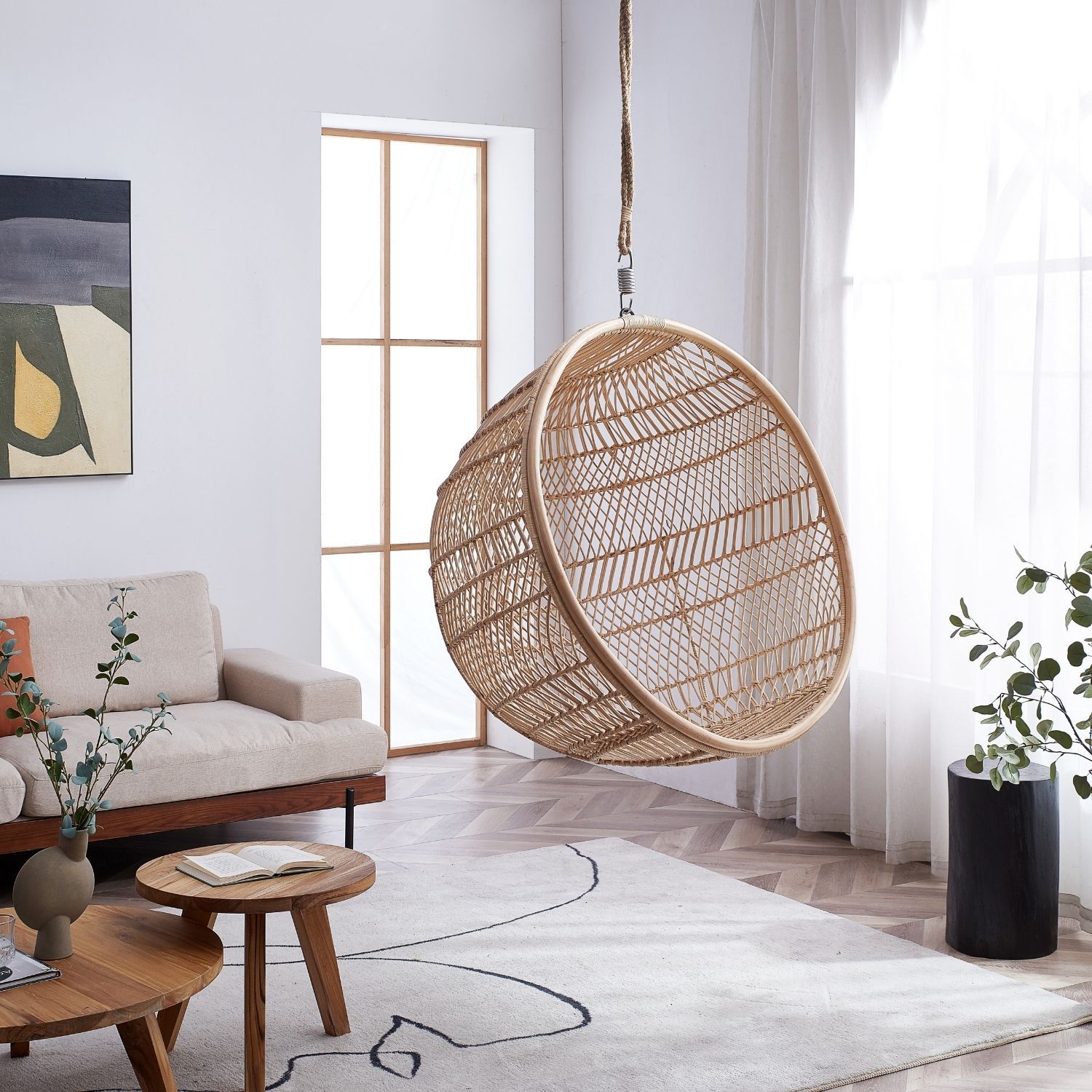 Hk living best sale rattan egg chair