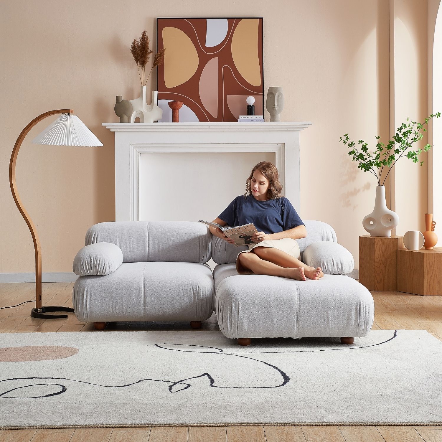 Loveseat with outlet ottoman